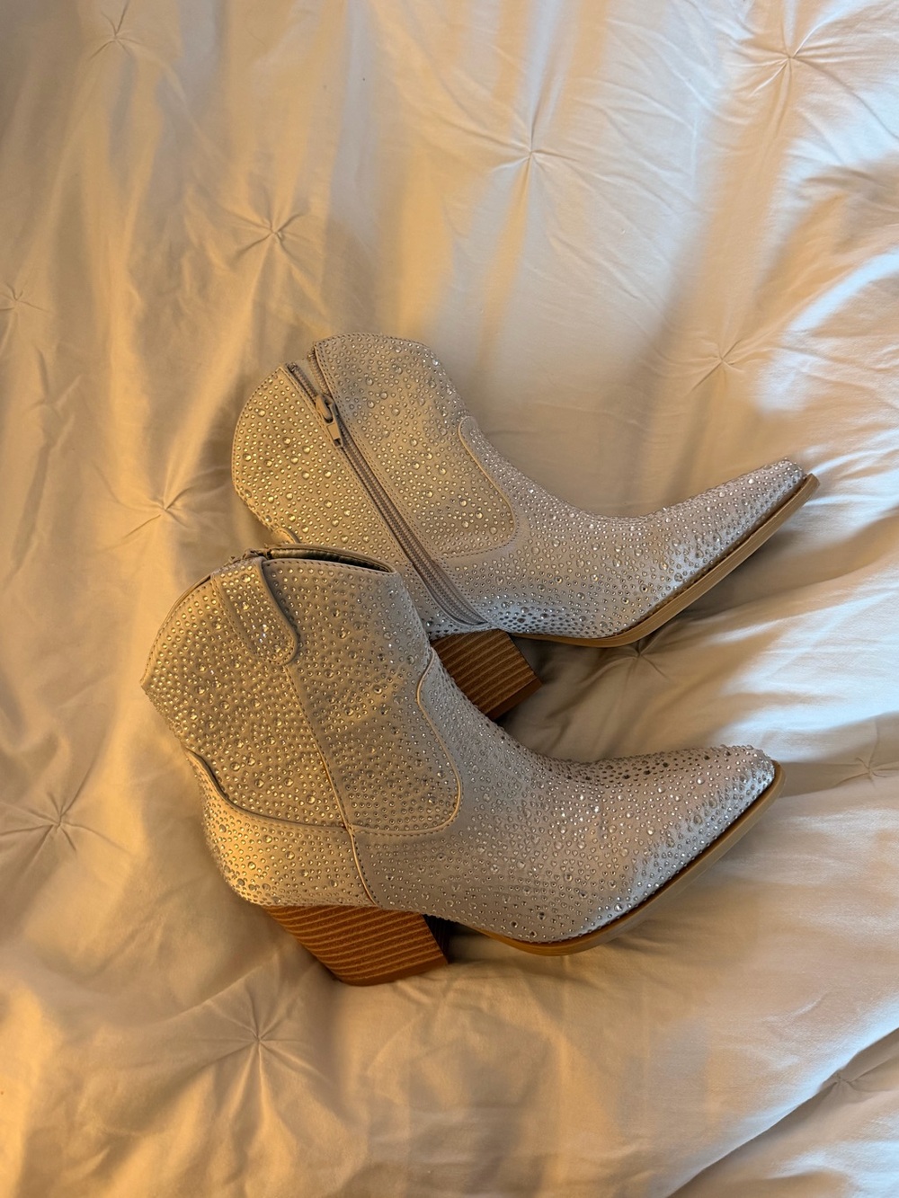 Silver sparkly cowgirl boots